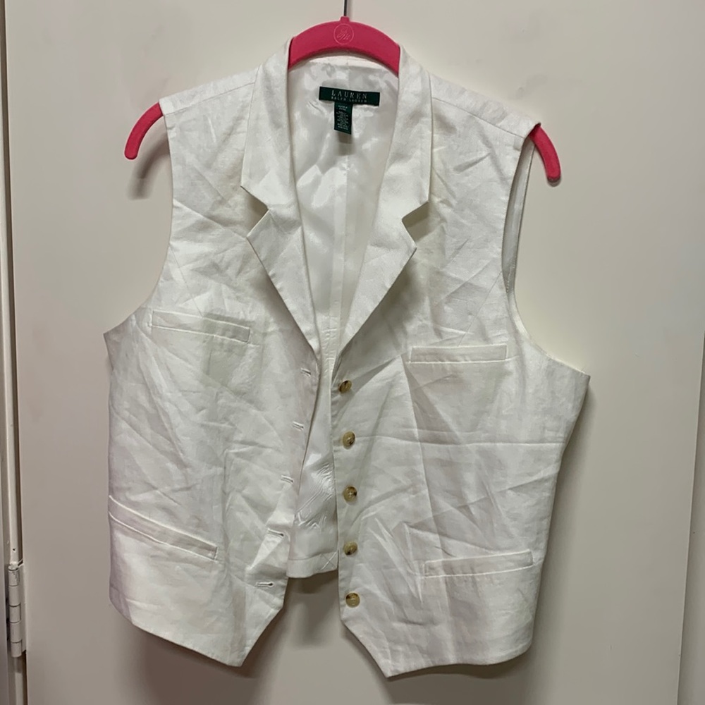 White linen vest